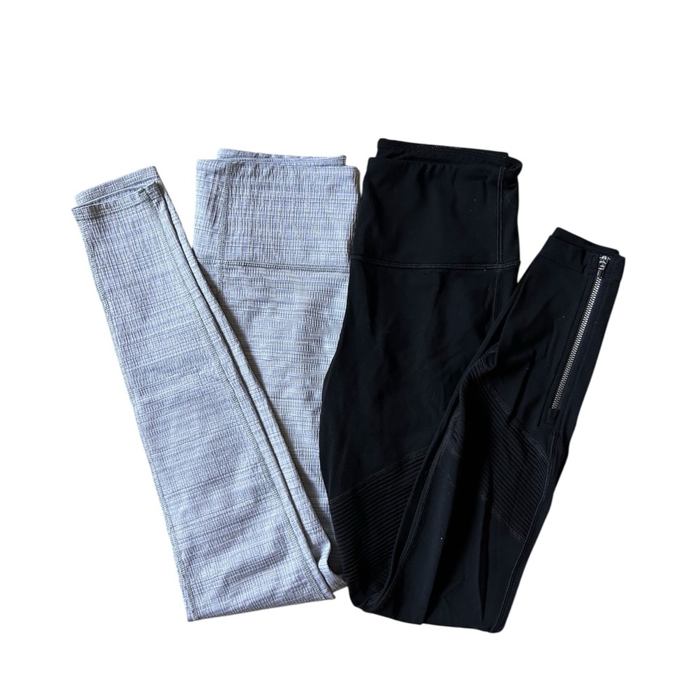 Athleta Black and Gray Leggings Set
